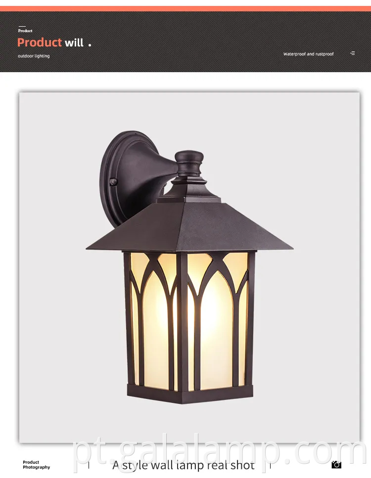 Luzes de parede externa à prova d'água elegantes para jardins modernos